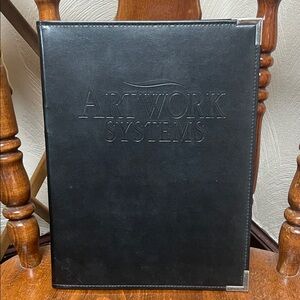 Black Leather Portfolio with Metal Corners